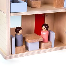 Bigjigs Toys Klappbares Puppenhaus mit Zubehör, Bigjigs Toys