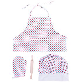 Bigjigs Toys Kochset mit gepunkteter Schürze