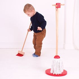Bigjigs Toys Reinigungs-Spielset rot