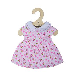 Bigjigs Toys Rosa Kleid mit Herzen für Puppe 34 cm