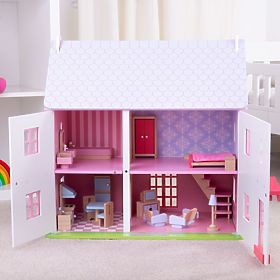 Bigjigs Toys Rosa Puppenhaus, Bigjigs Toys