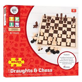 Bigjigs Toys Holzschach und Dame