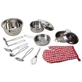 Bigjigs Toys Set aus Metallgeschirr, Bigjigs Toys