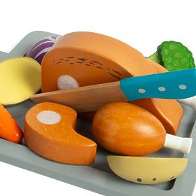 Bigjigs Toys Set Gebratenes Hähnchen mit Gemüse, Bigjigs Toys