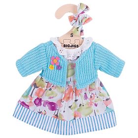 Bigjigs Toys Türkises Kleid mit Pullover für Puppe 28 cm, Bigjigs Toys