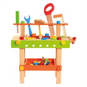Bino Kinder-Werkbank mit Werkzeug, Bino