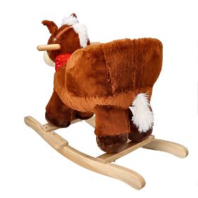 Braunes Schaukelpferd mit Sitz