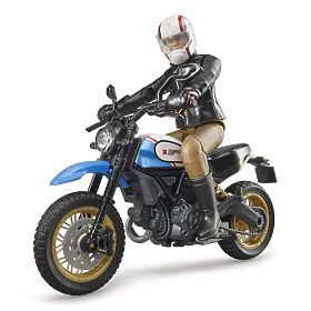 Bruder 63051 BWORLD Motorrad Scrambler Ducati Cafe Racer mit Fahrer, Bruder