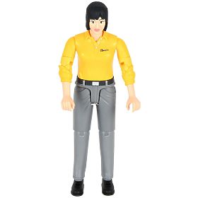 Bruder BWORLD Figur Frau gelbes Shirt, graue Hose