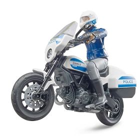 Bruder BWORLD Polizeimotorrad Ducati Scrambler mit Fahrer, Bruder