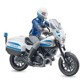Bruder BWORLD Polizeimotorrad Ducati Scrambler mit Fahrer