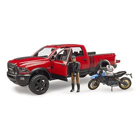 Bruder Geländewagen RAM mit Motorrad, Bruder