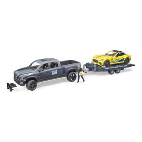 Bruder Geländewagen RAM mit Sportwagen und Figur, Bruder