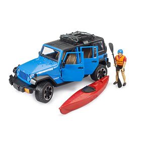 Bruder Jeep Wrangler Rubicon mit Kajak und Figur 1:16, Bruder
