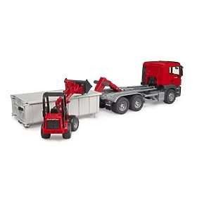 Bruder LKW MAN TGS mit Container und Schäffer Hoflader, Bruder