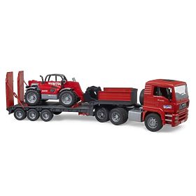 Bruder LKW mit Anhänger MAN TGA und Teleskoplader Manitou, Bruder