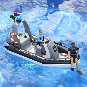 Bruder Polizeiboot mit Polizist und Taucher, Bruder