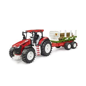 Bruder Traktor ROADMAX mit Holzanhänger und Baumstämmen, Bruder