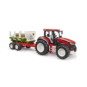 Bruder Traktor ROADMAX mit Holzanhänger und Baumstämmen, Bruder