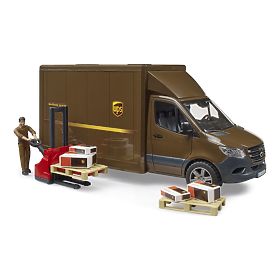 Bruder UPS MB Sprinter Lieferwagen mit Figur und Zubehör, Bruder