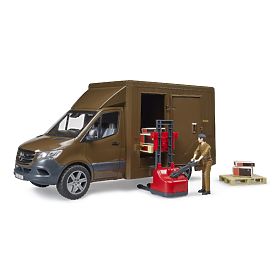Bruder UPS MB Sprinter Lieferwagen mit Figur und Zubehör, Bruder