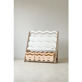 Bücherregal und Spielzeugregal WAVE M - weiß, baby wood