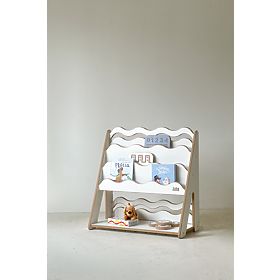 Bücherregal und Spielzeugregal WAVE M - weiß, baby wood