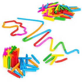 Bunte sensorische Pop-Röhren für Kinder, Antistress-Röhren zum Verbinden, 60 Stück, MULTISTORE