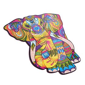 Buntes Holzpuzzle - Elefant