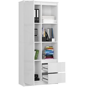 Büroregal R 80 cm CLP R11 WEISS / WEISS GLANZ