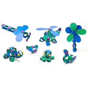 Clixo Magnetische Bausteine Crew Pack, Grün-Blau