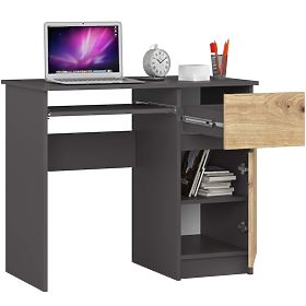 COMPUTERTISCH PIKSEL PK GRAU / EICHE ARTISAN - RECHTS