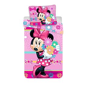 Kinderbettwäsche Minnie 'Bows and Flowers' 140x200 cm + 70x90 cm, Minnie Mouse
