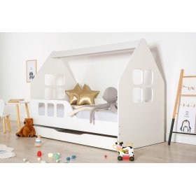 Hausbett Woody 160 x 80 cm - weiß, Wooden Toys