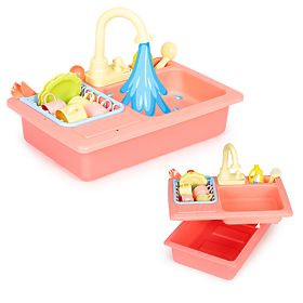 Spülbecken mit Wasserhahn, der mit Wasser gefüllt wird, 12 Zubehörteile, Spielzeug für Kinder, MULTISTORE