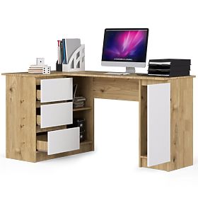 ECKSCHREIBTISCH B20 CLP LINKSAUSRICHTUNG PK EICHE ARTISAN / WEISS