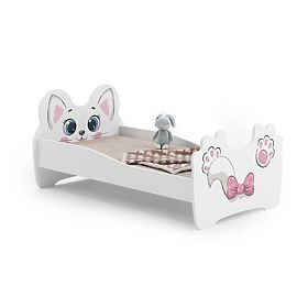 Einzelbett Pink Cat 140x70 mit Matratze