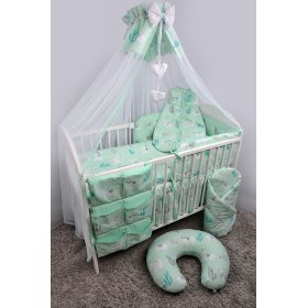 Himmel für Babybettchen LAMA - minze, Ankras