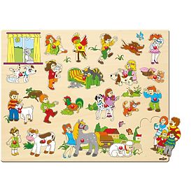 Großes Puzzle Kinder und ihre Tiere