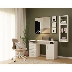 Hängeregal COBI 1X3 - Modernes Wandregal 3 Fächer Matt Weiß