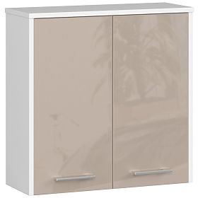 Hängeschrank W 60 cm FIN 2D - Weiß-Cappuccino Hochglanz