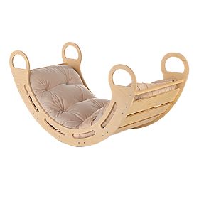 Holz-Montessori-Schaukel mit beigem Kissen - 100 cm, Ourbaby®