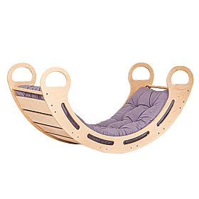 Holz-Montessori-Schaukel mit grauem Kissen - 85 cm, Ourbaby®