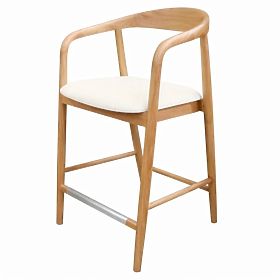 Holzbarhocker Ludvika 2.0, abgerundet, natur/creme