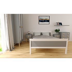 Holzbett Ikar 200 x 90 cm - grauweiß