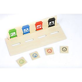 Holzpuzzle zum Lernen der Mülltrennung, Viga