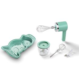 Jata Kinder Mini Akku Set 3 in 1 - Mixer, Zerkleinerer und Backform, Jata