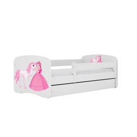 Kinderbett mit Barriere Ourbaby - Prinzessin mit Pony - weiß, Ourbaby
