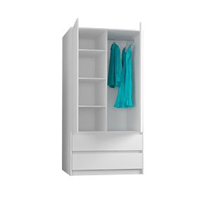 Kleiderschrank LULU - glattes Weiß