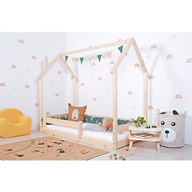 Kinder Montessori Bett Haus Chimney - lackiert